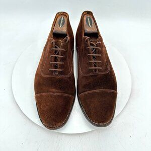 Mauri Men Size 10 Brown Suede Cap Toe Lace Up Oxford Dress Shoes
